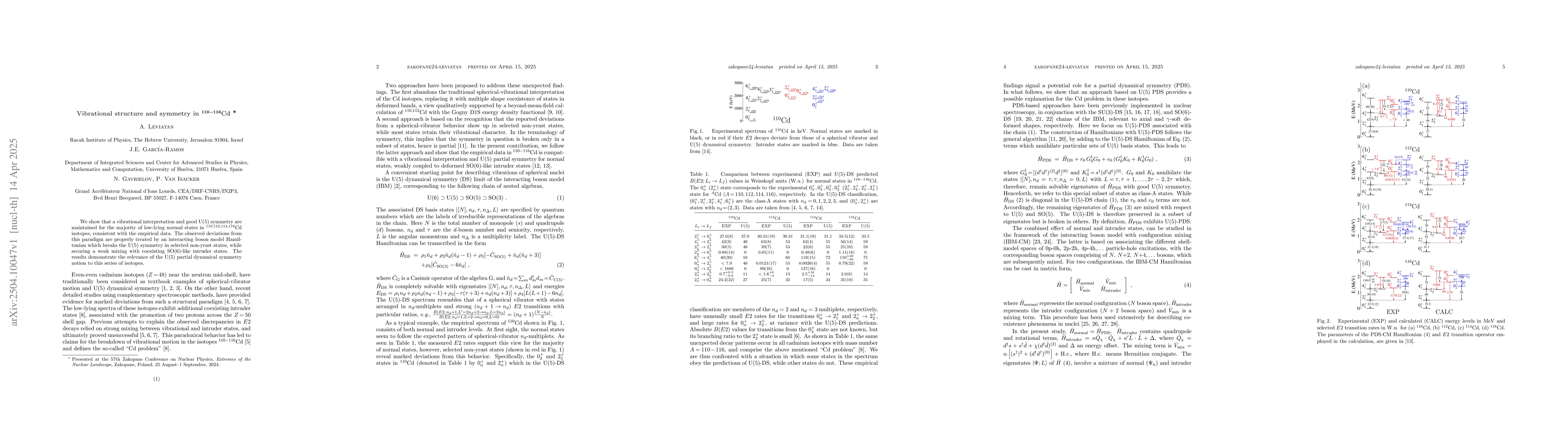 Thumbnail for Vibrational structure and symmetry in $^{110-116}$Cd