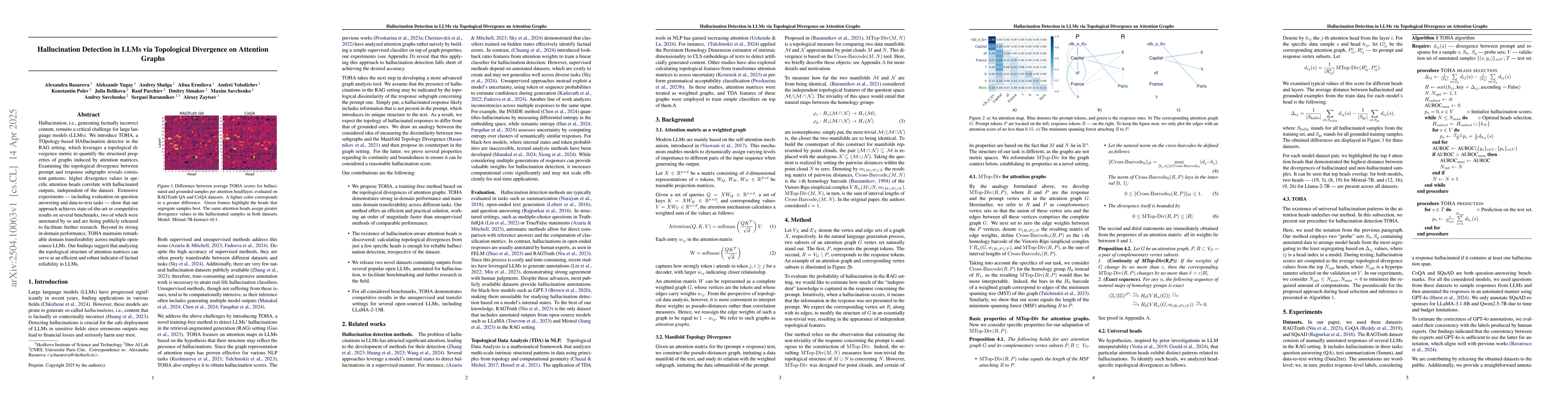 Thumbnail for Hallucination Detection in LLMs via Topological Divergence on Attention
  Graphs