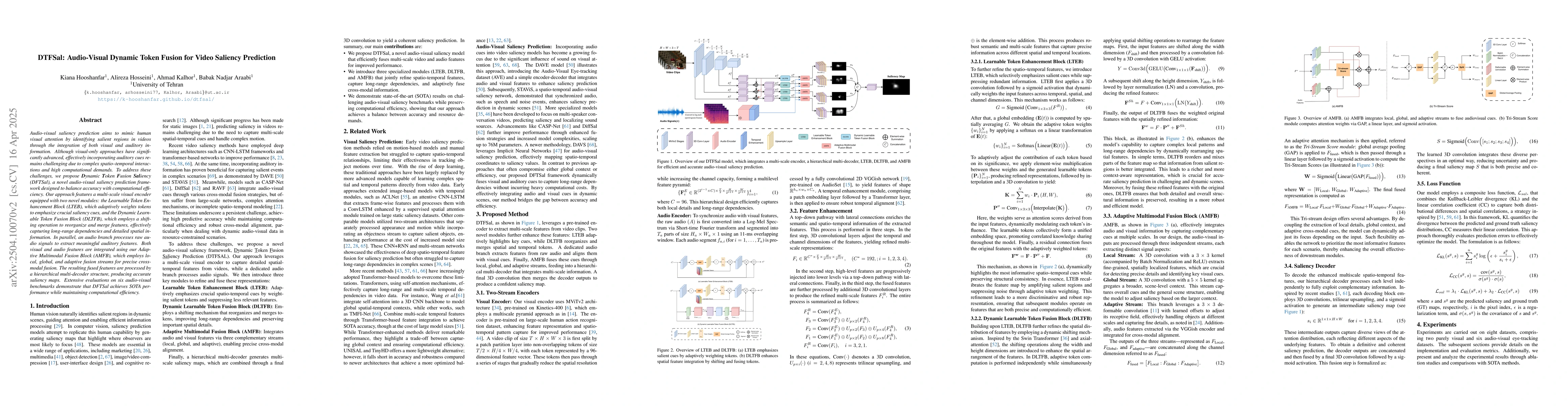 Thumbnail for DTFSal: Audio-Visual Dynamic Token Fusion for Video Saliency Prediction