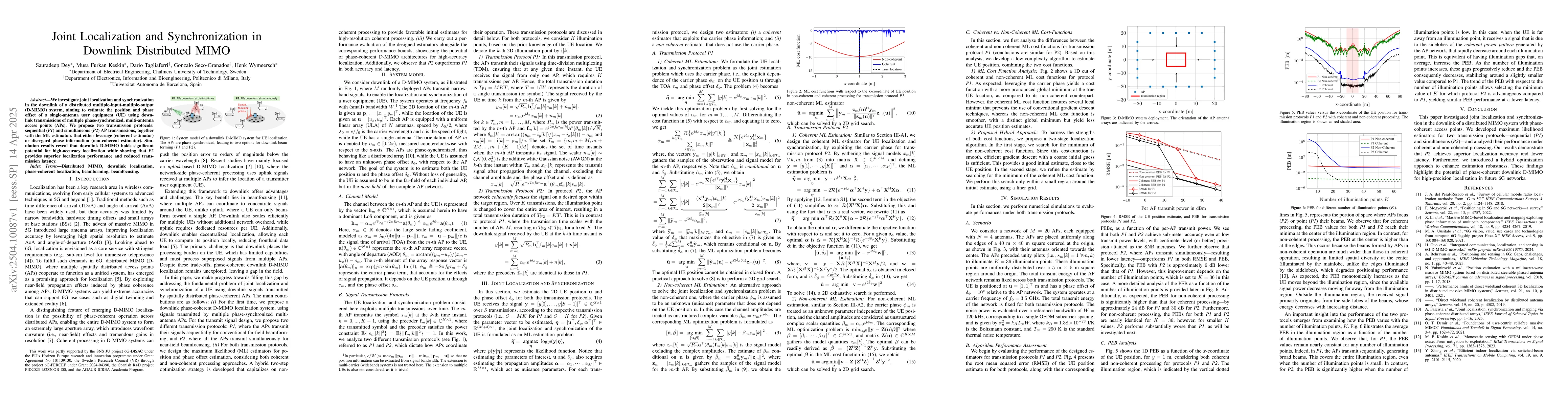 Thumbnail for Joint Localization and Synchronization in Downlink Distributed MIMO