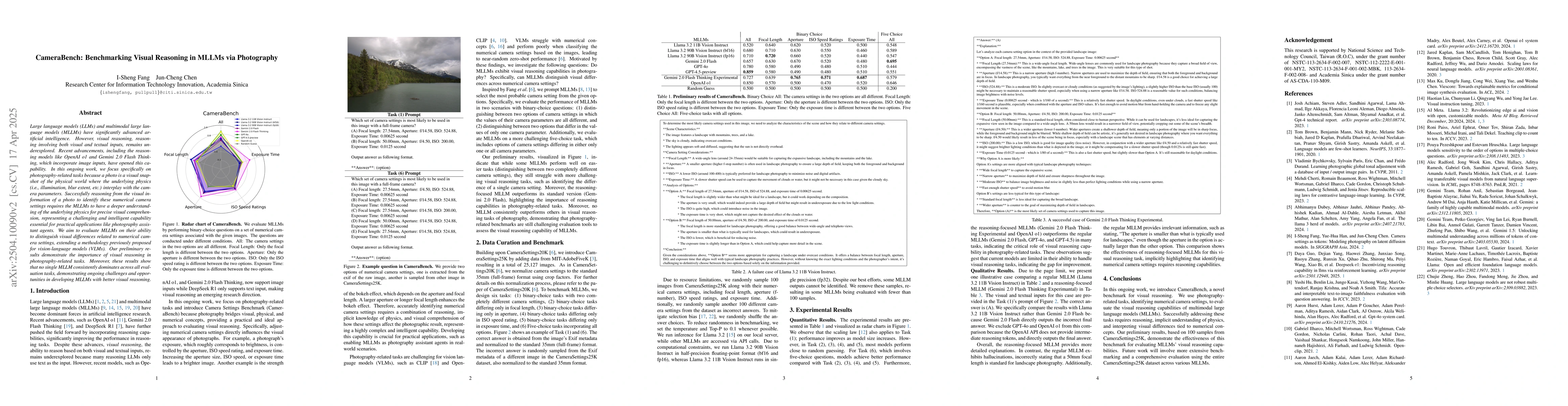 Thumbnail for CameraBench: Benchmarking Visual Reasoning in MLLMs via Photography