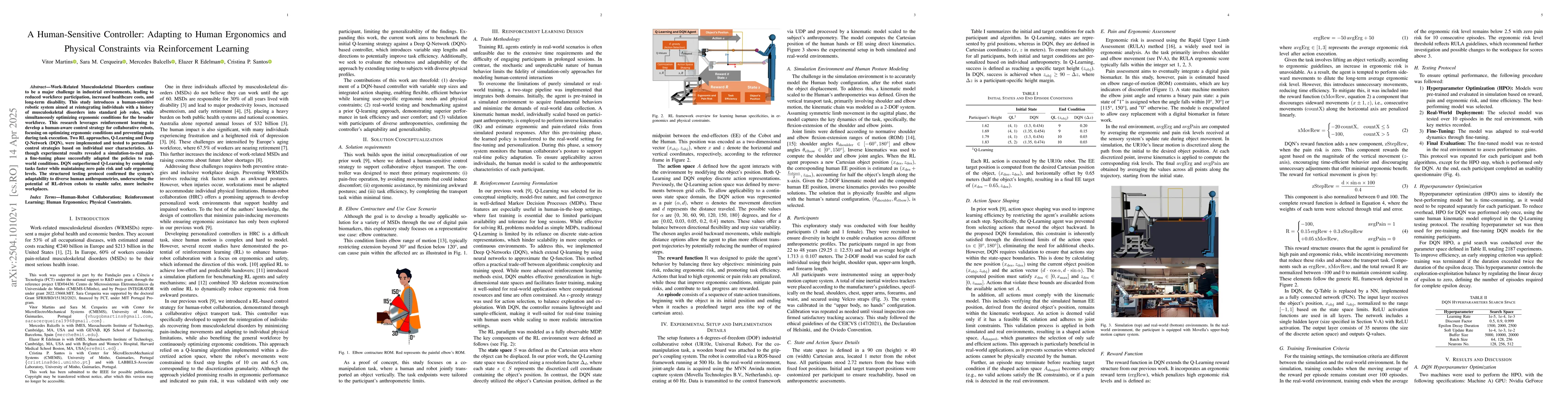 Thumbnail for A Human-Sensitive Controller: Adapting to Human Ergonomics and Physical
  Constraints via Reinforcement Learning