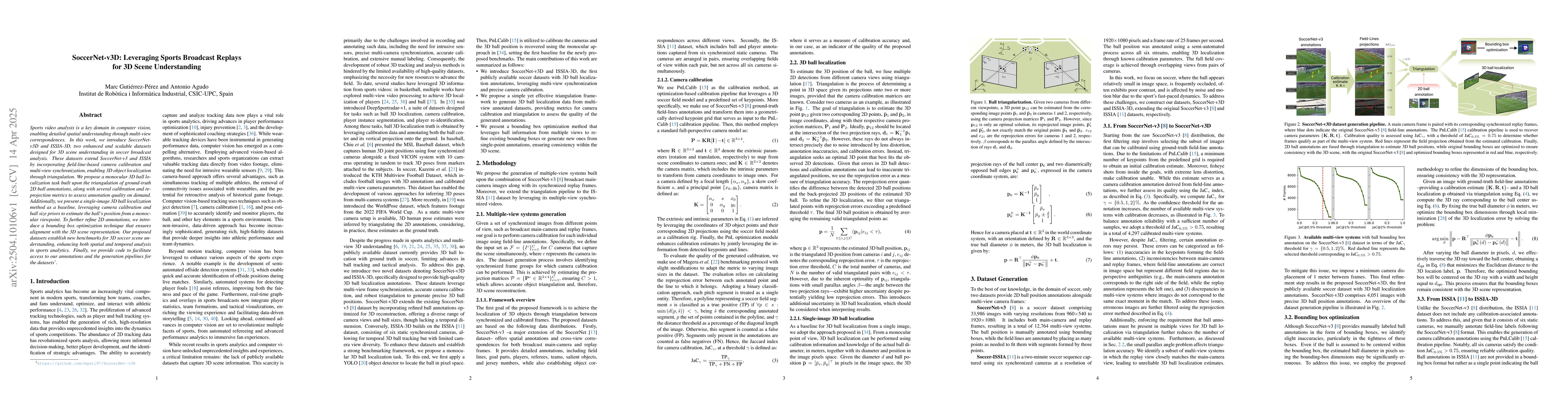 Thumbnail for SoccerNet-v3D: Leveraging Sports Broadcast Replays for 3D Scene
  Understanding