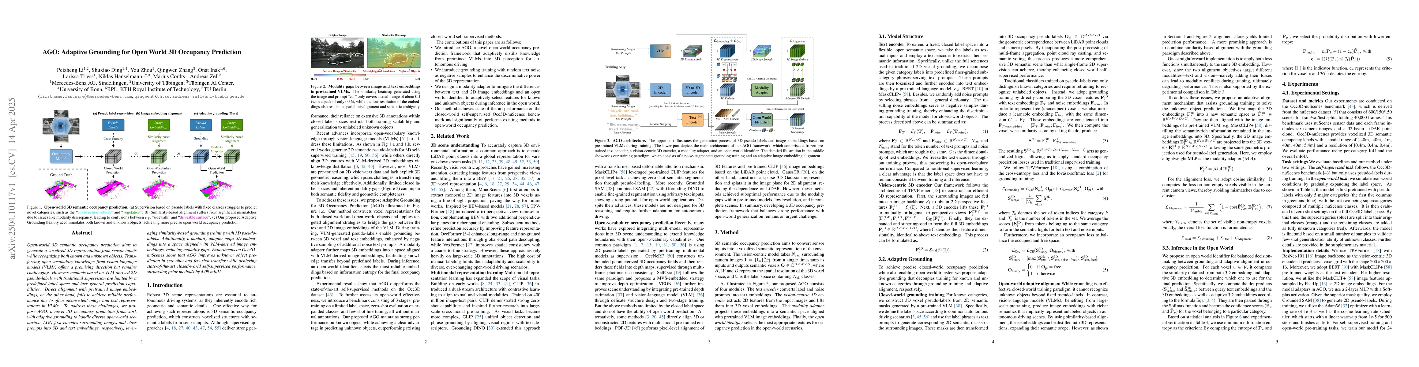 Thumbnail for AGO: Adaptive Grounding for Open World 3D Occupancy Prediction