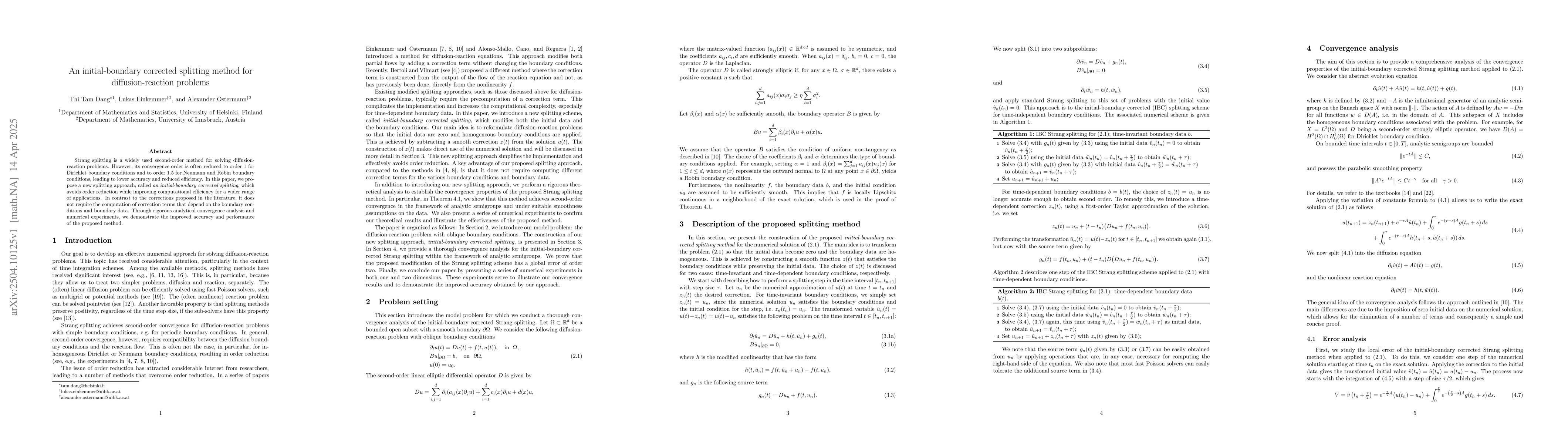 Thumbnail for An initial-boundary corrected splitting method for diffusion-reaction
  problems