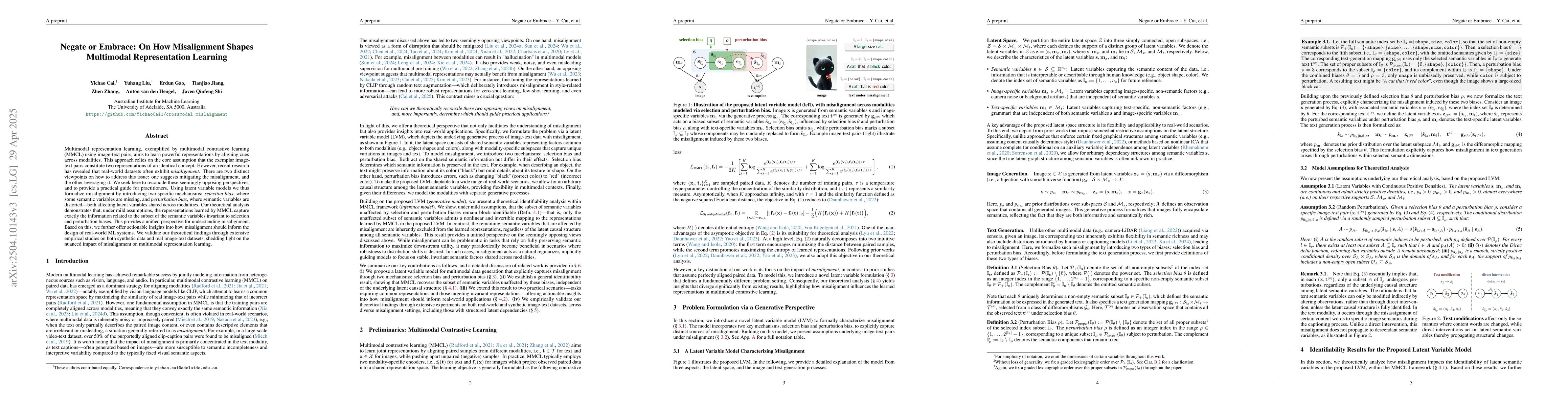 Thumbnail for Negate or Embrace: On How Misalignment Shapes Multimodal Representation
  Learning