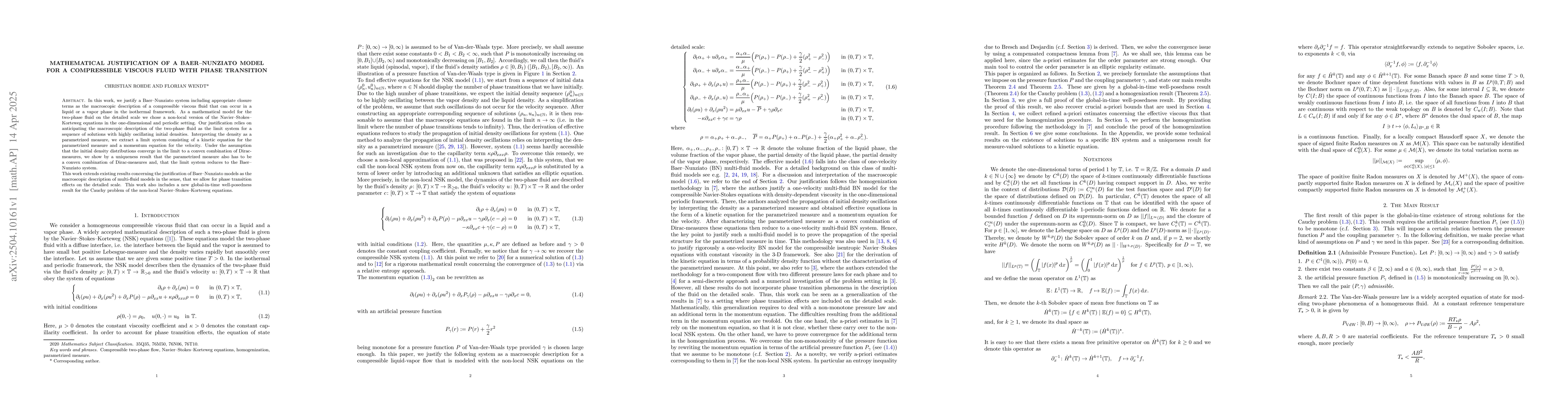 Thumbnail for Mathematical Justification of a Baer$-$Nunziato Model for a Compressible
  Viscous Fluid with Phase Transition