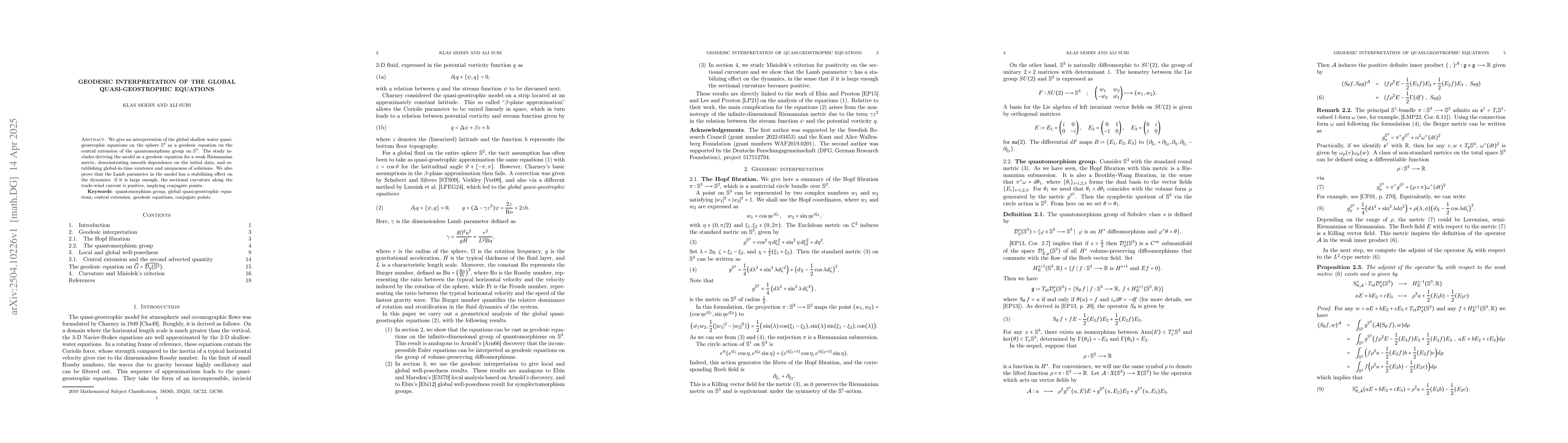 Thumbnail for Geodesic interpretation of the global quasi-geostrophic equations