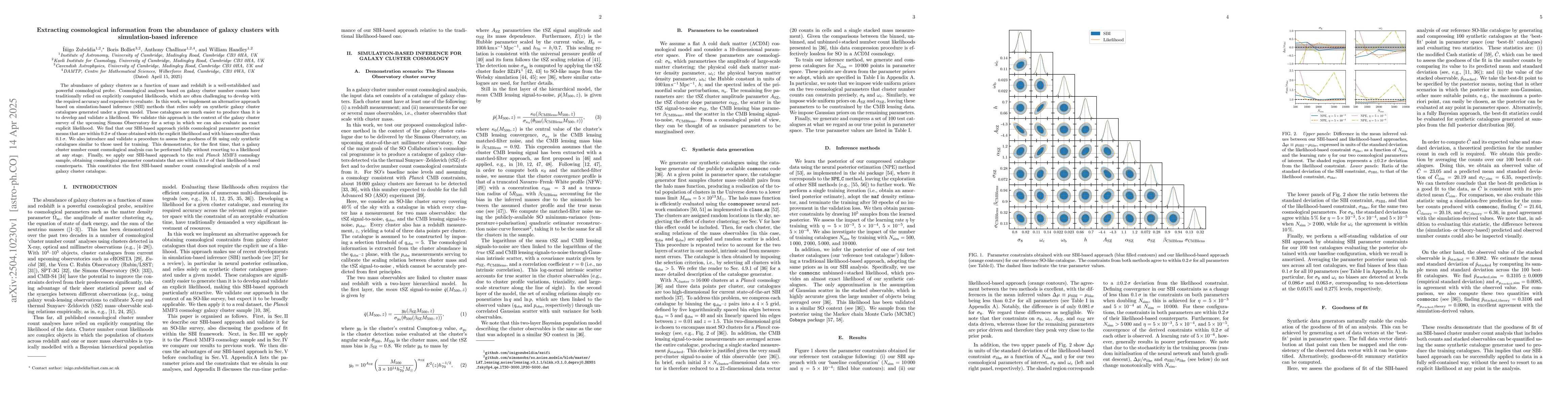 Thumbnail for Extracting cosmological information from the abundance of galaxy
  clusters with simulation-based inference