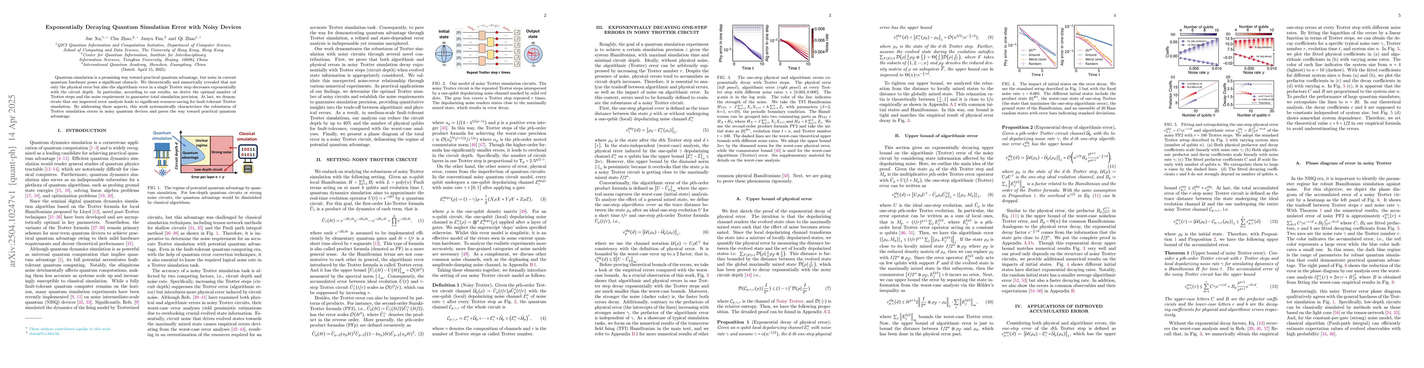 Thumbnail for Exponentially Decaying Quantum Simulation Error with Noisy Devices