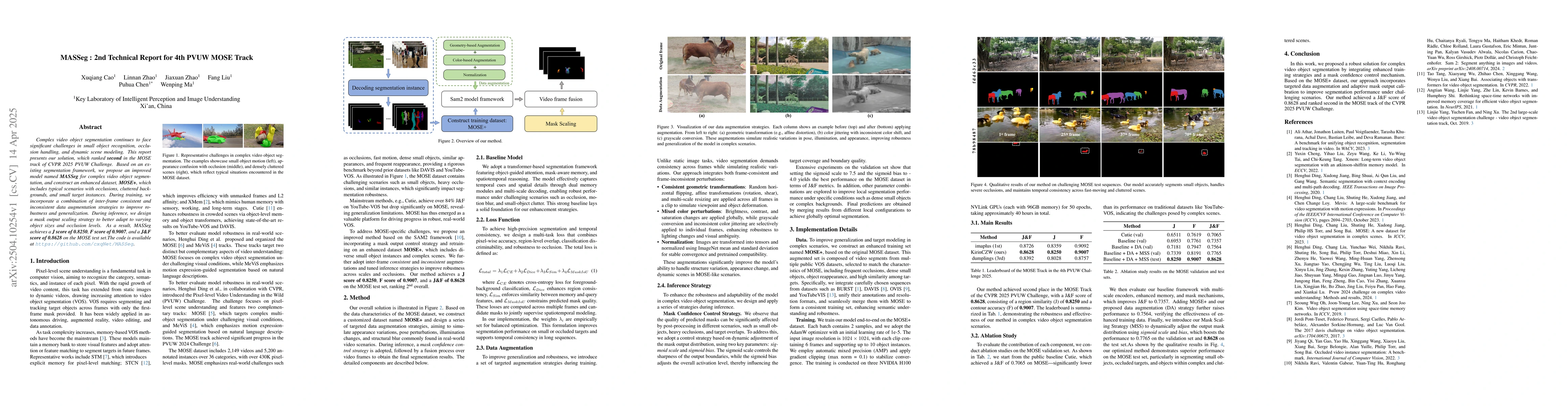 Thumbnail for MASSeg : 2nd Technical Report for 4th PVUW MOSE Track