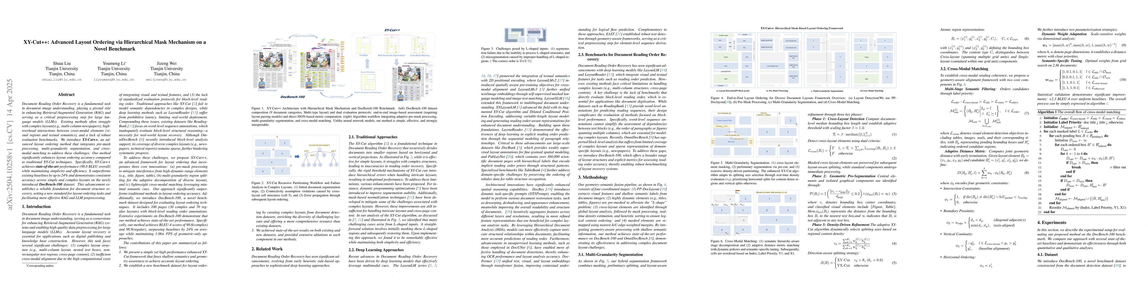Thumbnail for XY-Cut++: Advanced Layout Ordering via Hierarchical Mask Mechanism on a
  Novel Benchmark