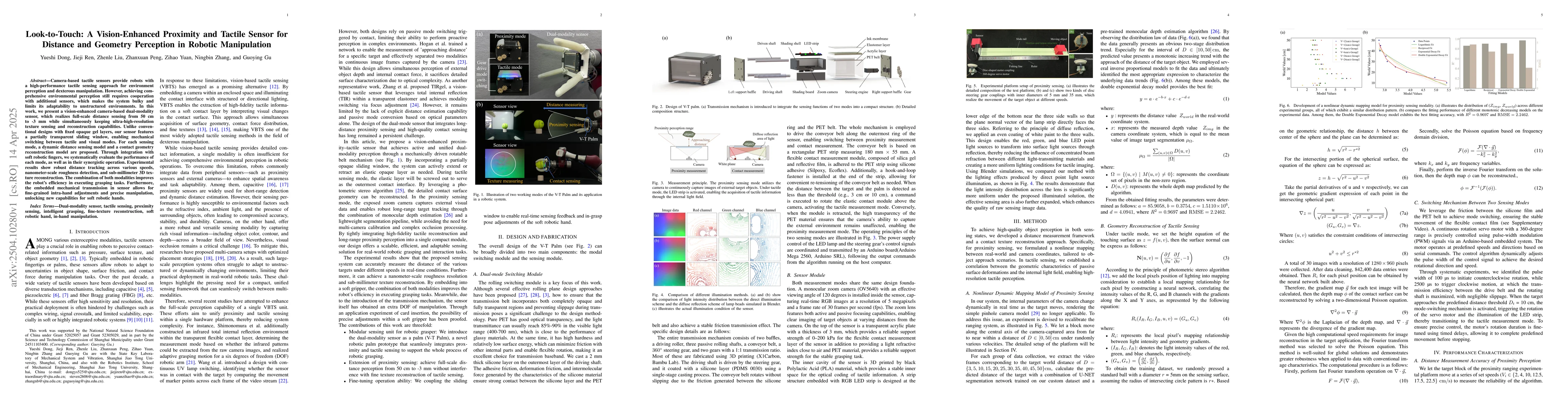 Thumbnail for Look-to-Touch: A Vision-Enhanced Proximity and Tactile Sensor for
  Distance and Geometry Perception in Robotic Manipulation