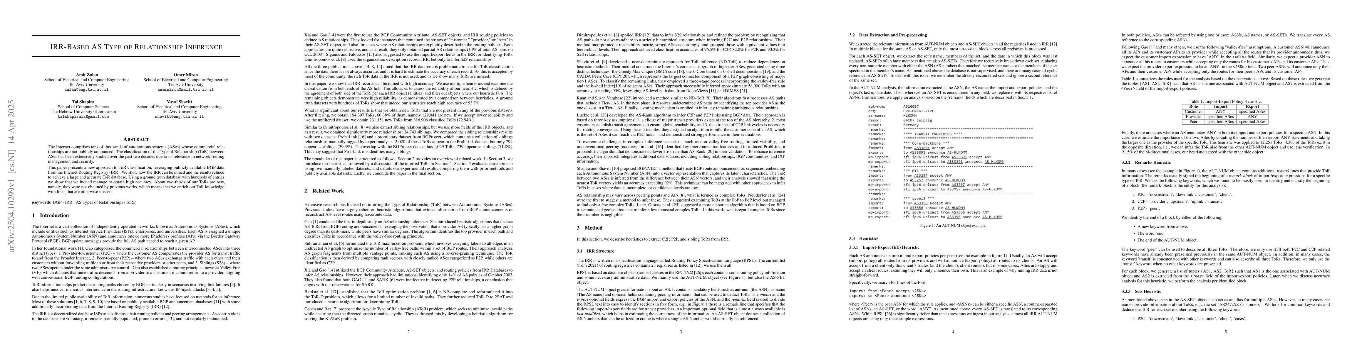 Thumbnail for IRR-Based AS Type of Relationship Inference