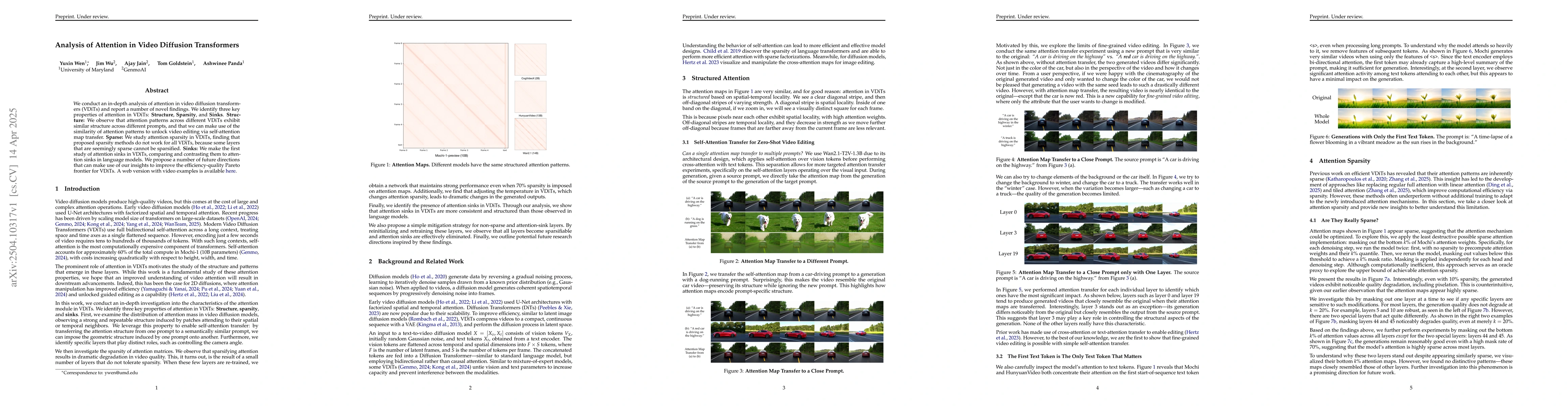 Thumbnail for Analysis of Attention in Video Diffusion Transformers