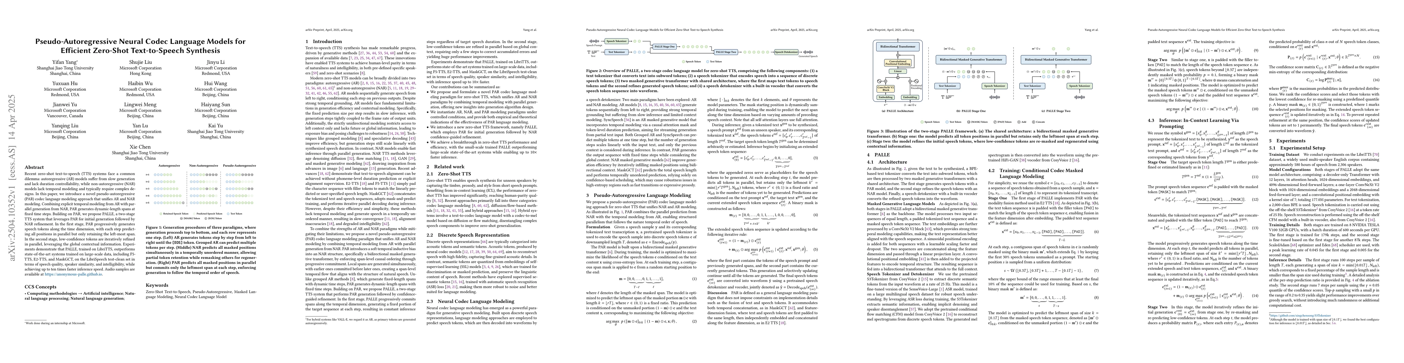 Thumbnail for Pseudo-Autoregressive Neural Codec Language Models for Efficient
  Zero-Shot Text-to-Speech Synthesis