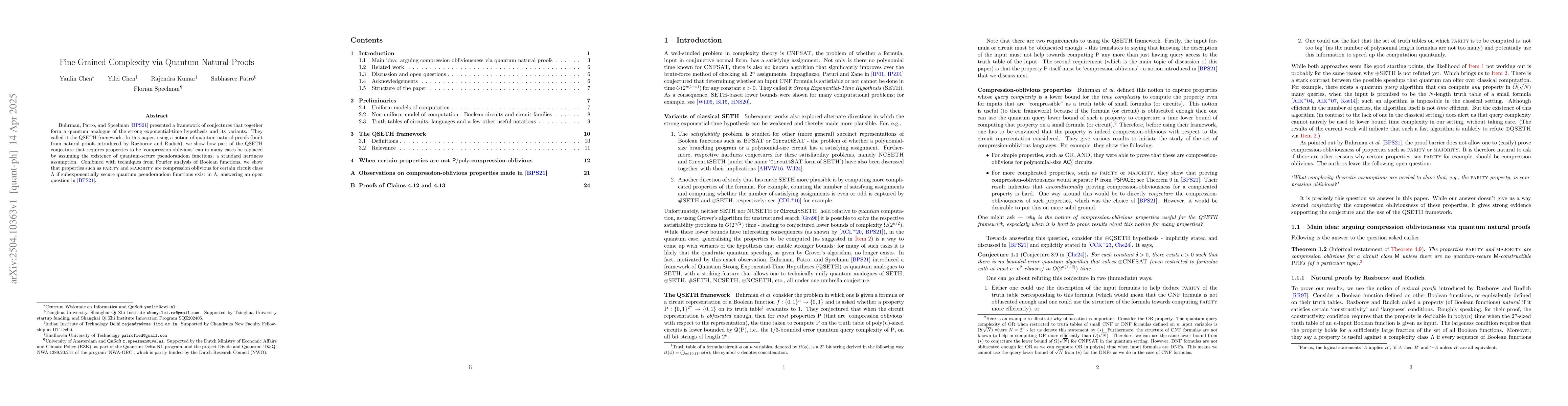 Thumbnail for Fine-Grained Complexity via Quantum Natural Proofs