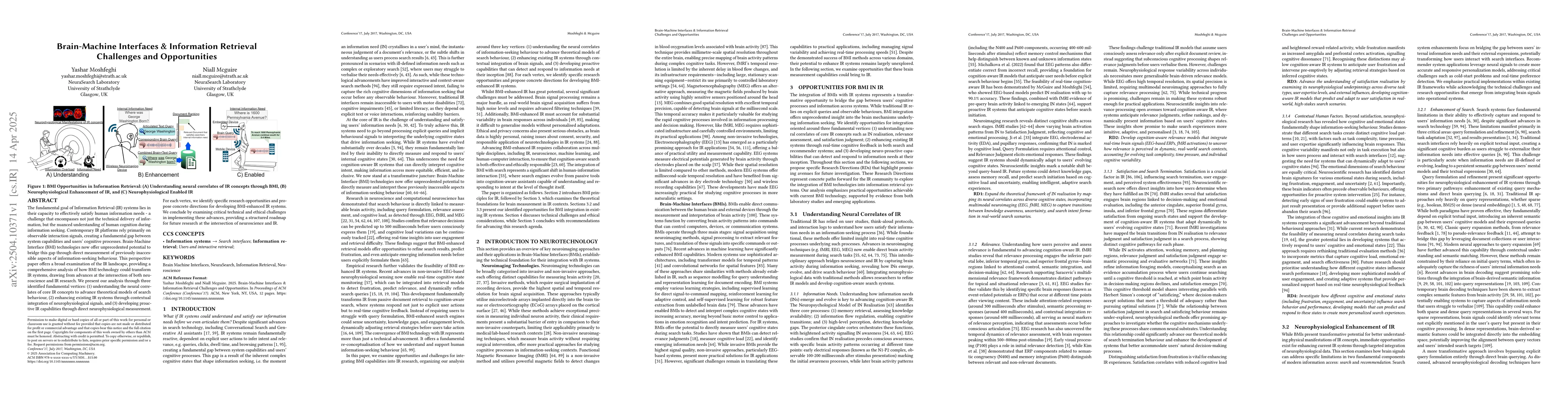 Thumbnail for Brain-Machine Interfaces & Information Retrieval Challenges and
  Opportunities