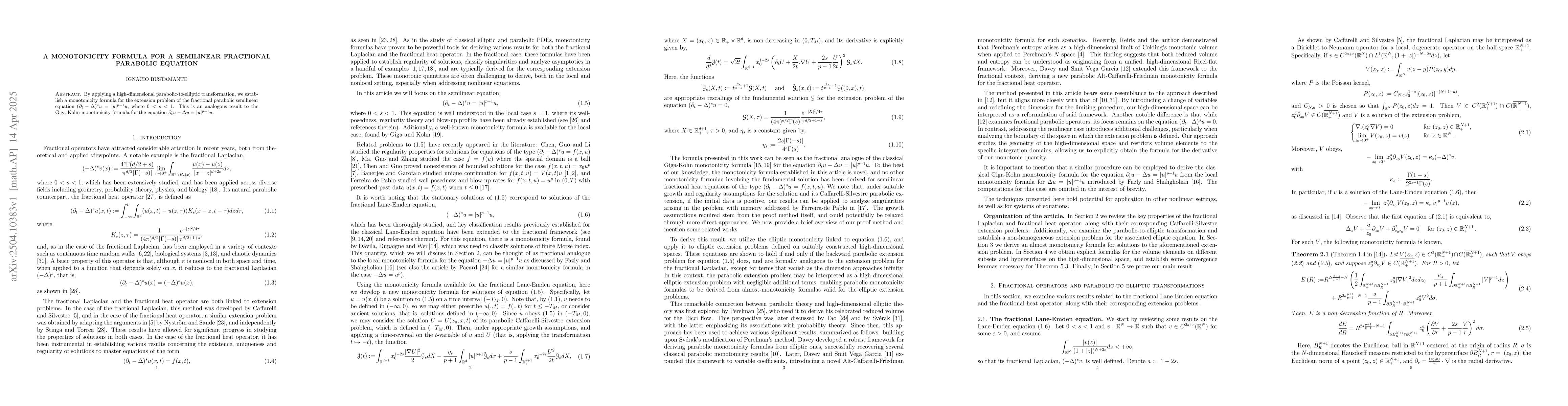 Thumbnail for A monotonicity formula for a semilinear fractional parabolic equation