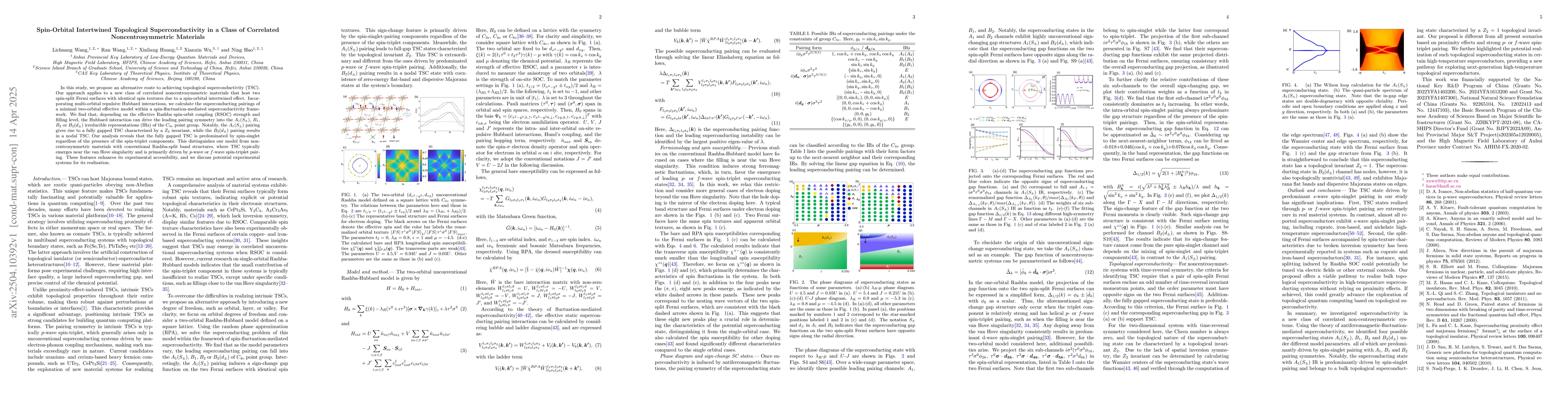 Thumbnail for Spin-Orbital Intertwined Topological Superconductivity in a Class of
  Correlated Noncentrosymmetric Materials