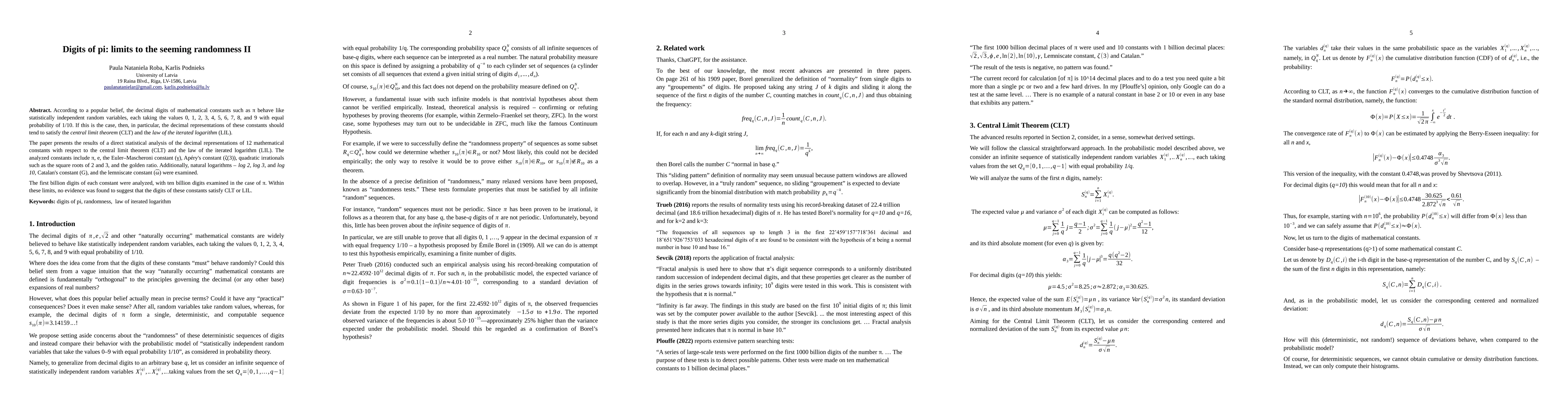 Thumbnail for Digits of pi: limits to the seeming randomness II