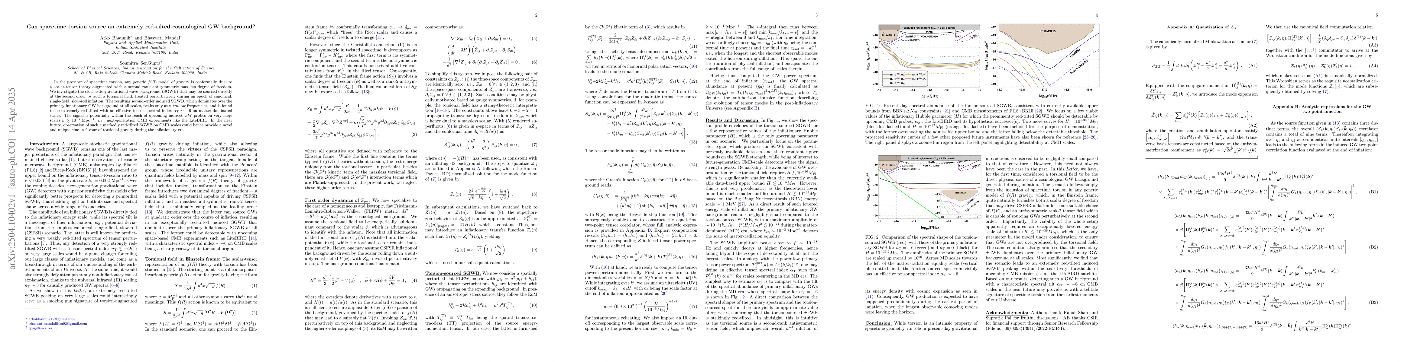 Thumbnail for Can spacetime torsion source an extremely red-tilted cosmological GW
  background?