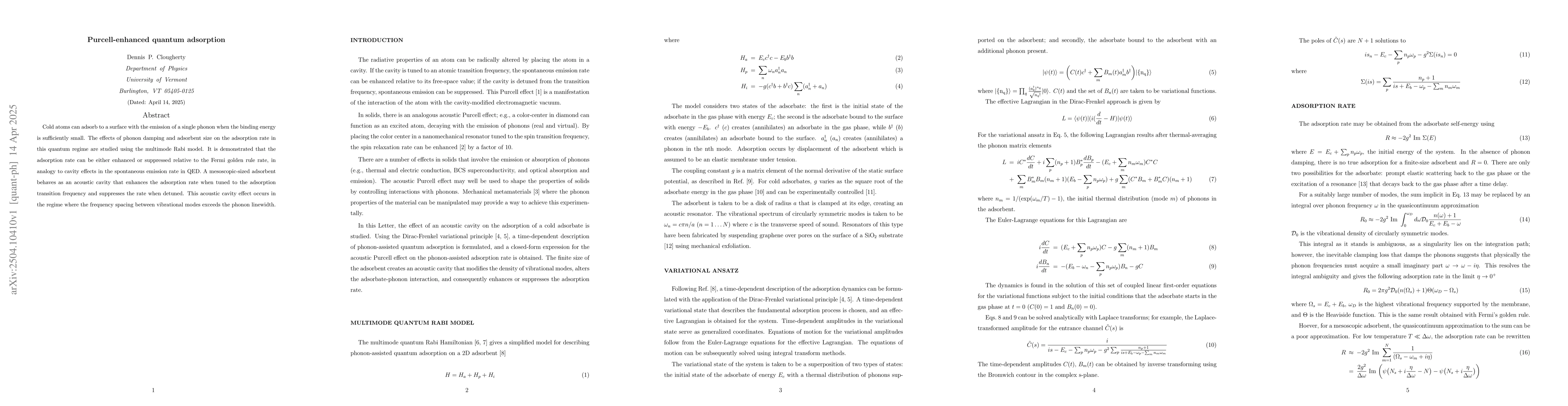 Thumbnail for Purcell-enhanced quantum adsorption
