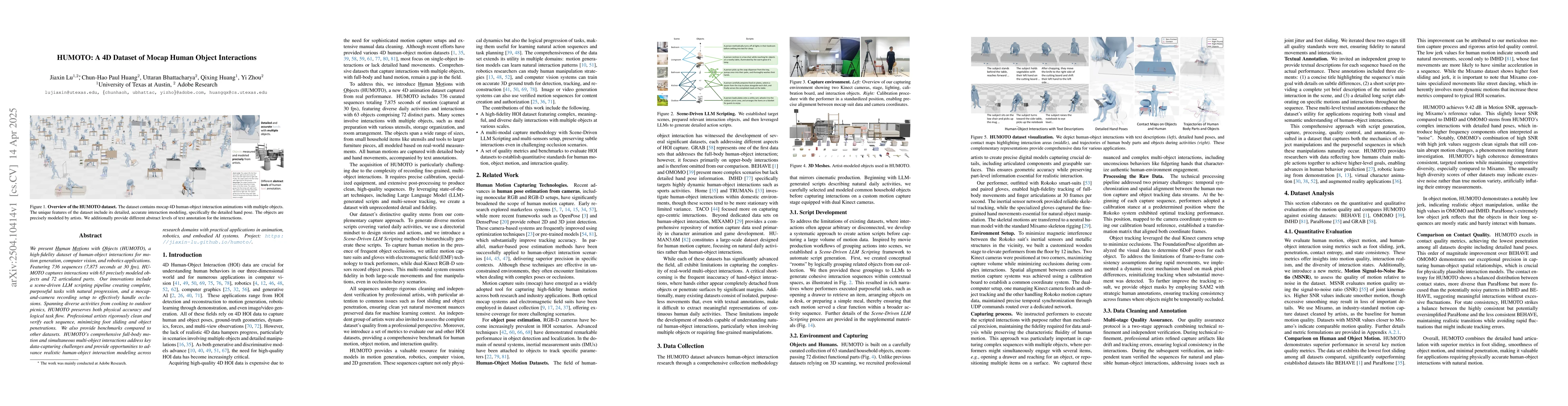 Thumbnail for HUMOTO: A 4D Dataset of Mocap Human Object Interactions