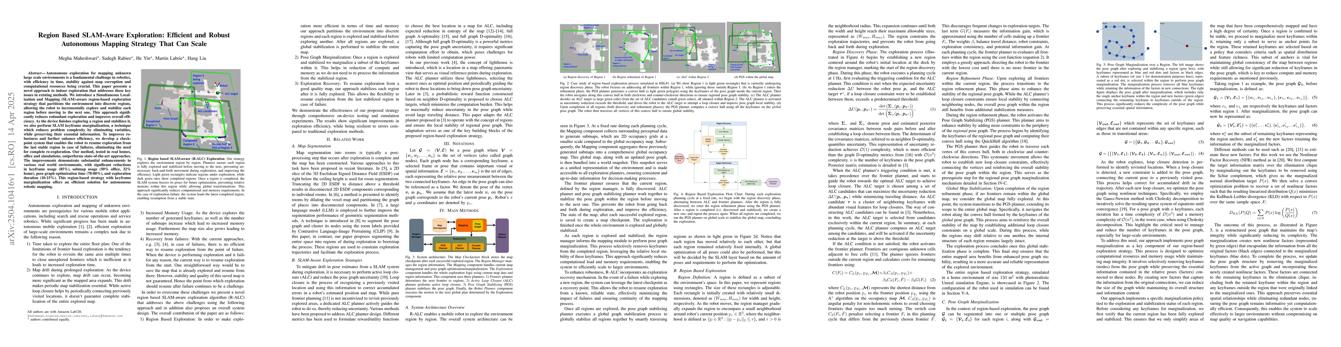 Thumbnail for Region Based SLAM-Aware Exploration: Efficient and Robust Autonomous
  Mapping Strategy That Can Scale