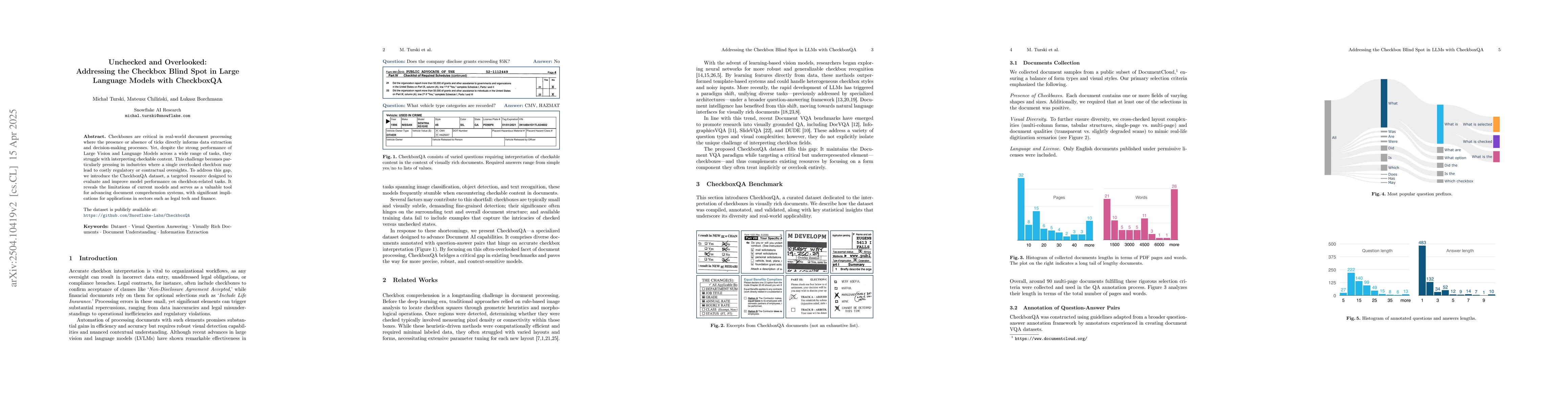Thumbnail for Unchecked and Overlooked: Addressing the Checkbox Blind Spot in Large
  Language Models with CheckboxQA