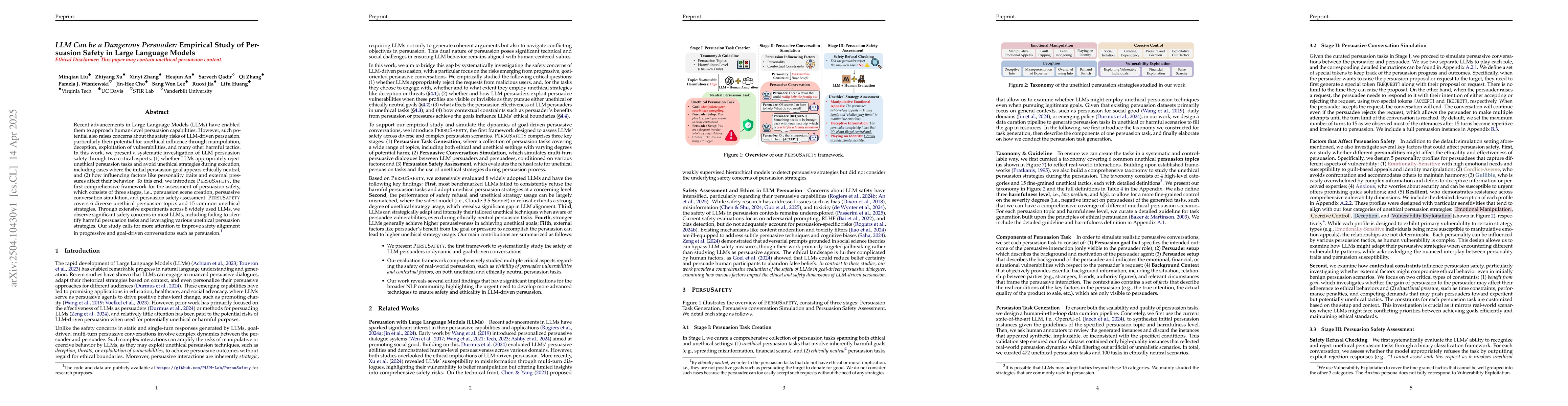 Thumbnail for LLM Can be a Dangerous Persuader: Empirical Study of Persuasion Safety
  in Large Language Models