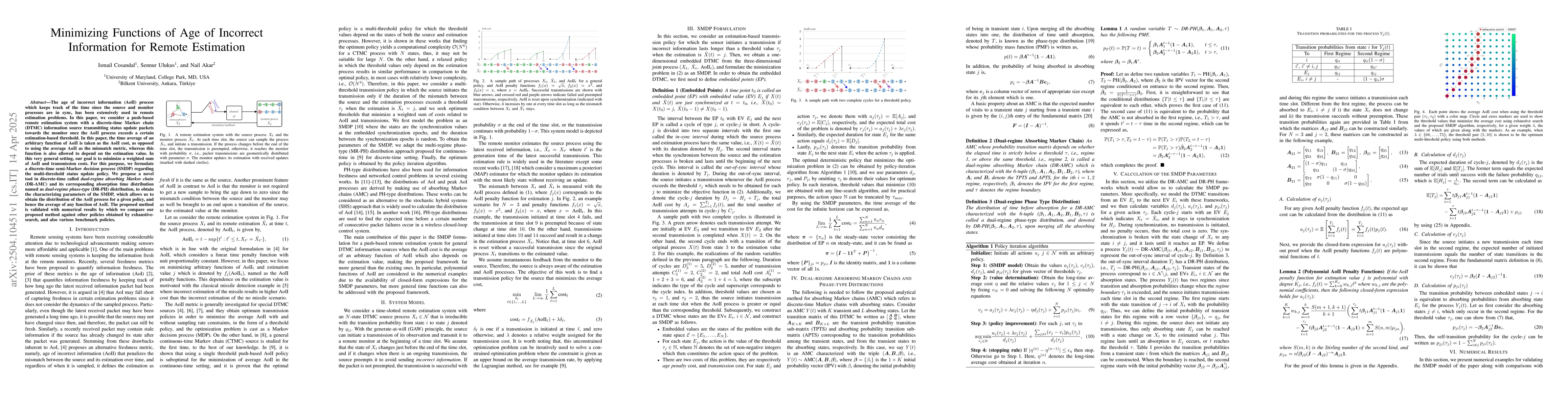 Thumbnail for Minimizing Functions of Age of Incorrect Information for Remote
  Estimation