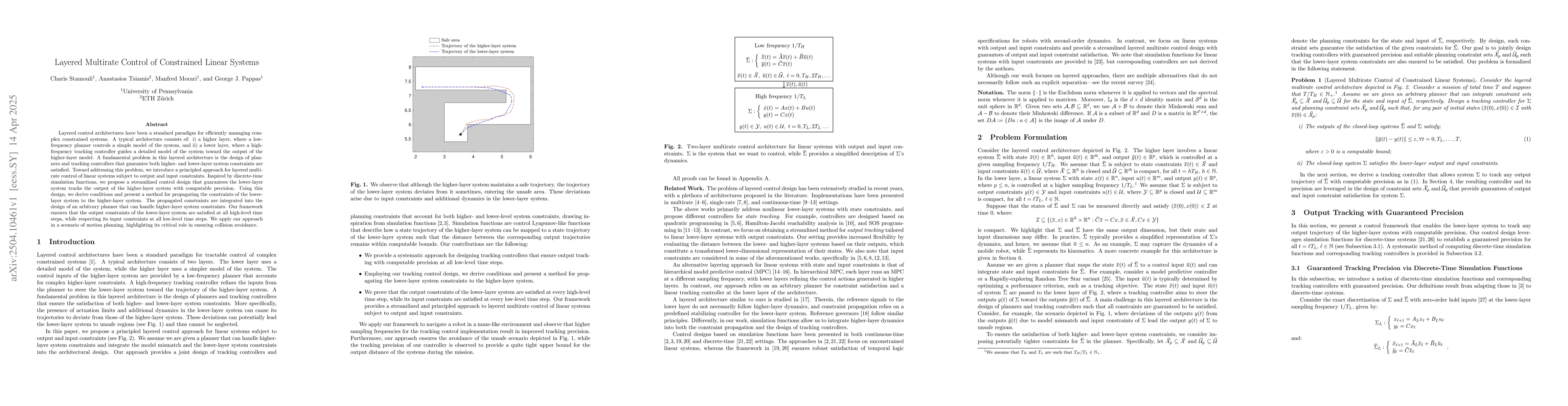 Thumbnail for Layered Multirate Control of Constrained Linear Systems