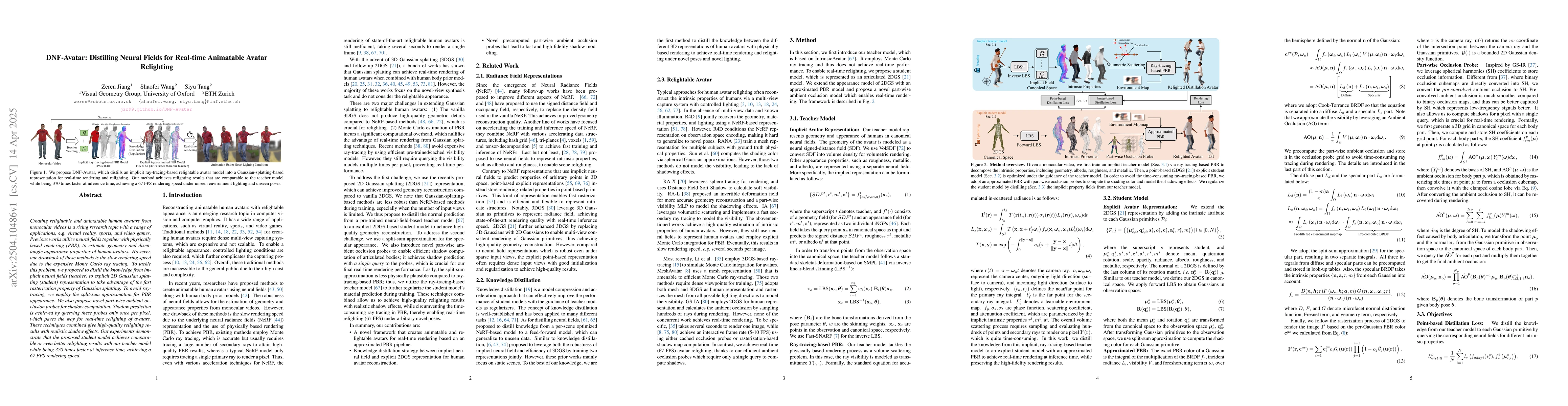 Thumbnail for DNF-Avatar: Distilling Neural Fields for Real-time Animatable Avatar
  Relighting