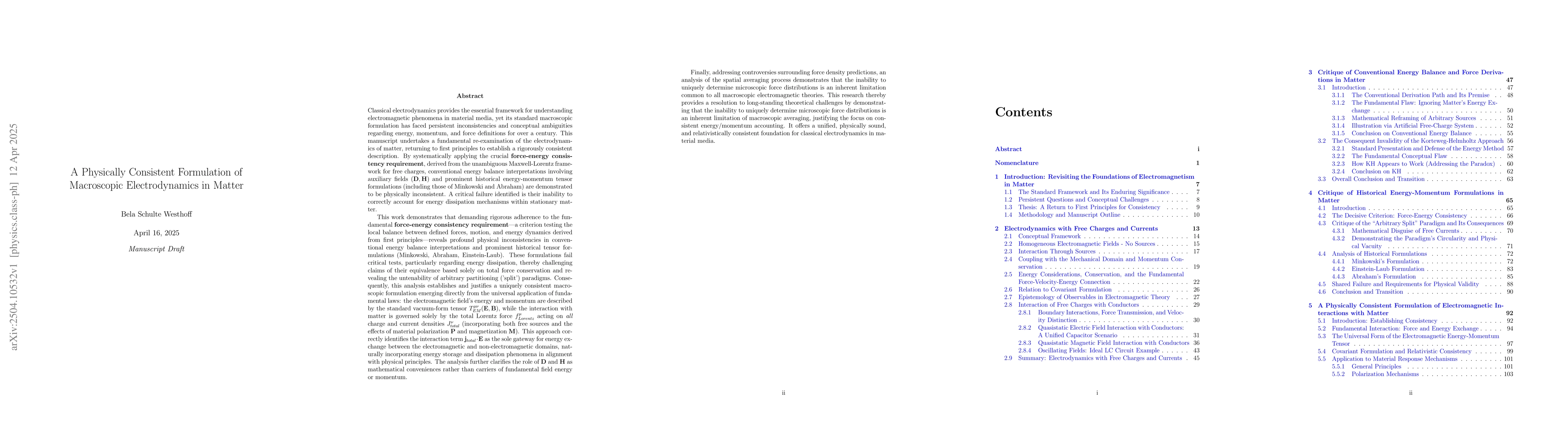 Thumbnail for A Physically Consistent Formulation of Macroscopic Electrodynamics in
  Matter