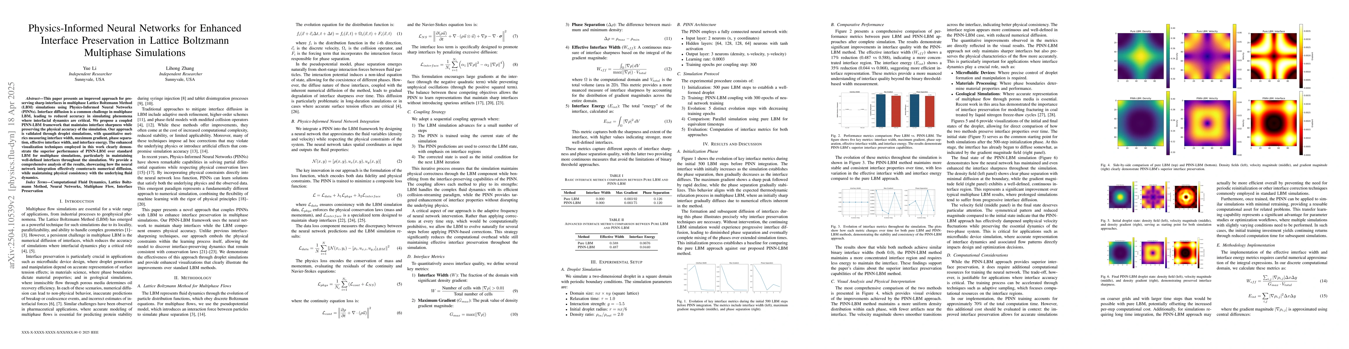 Thumbnail for Physics-Informed Neural Networks for Enhanced Interface Preservation in
  Lattice Boltzmann Multiphase Simulations