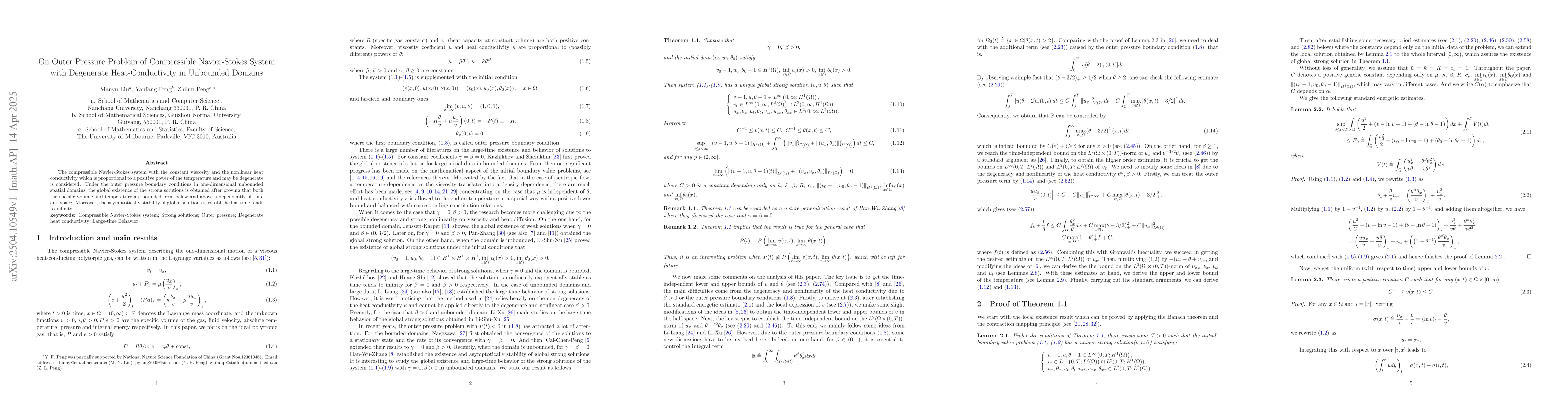 Thumbnail for On Outer Pressure Problem of Compressible Navier-Stokes System with
  Degenerate Heat-Conductivity in Unbounded Domains