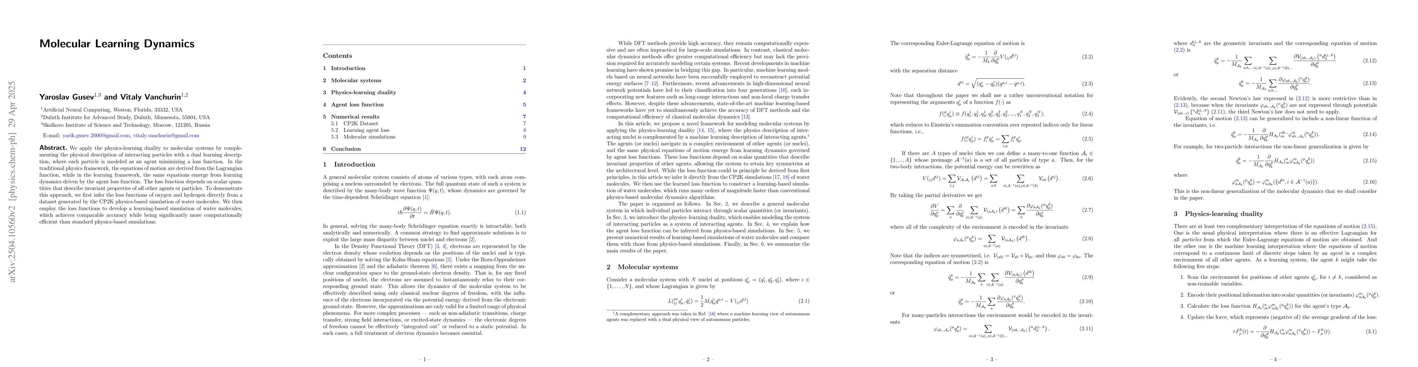 Thumbnail for Molecular Learning Dynamics