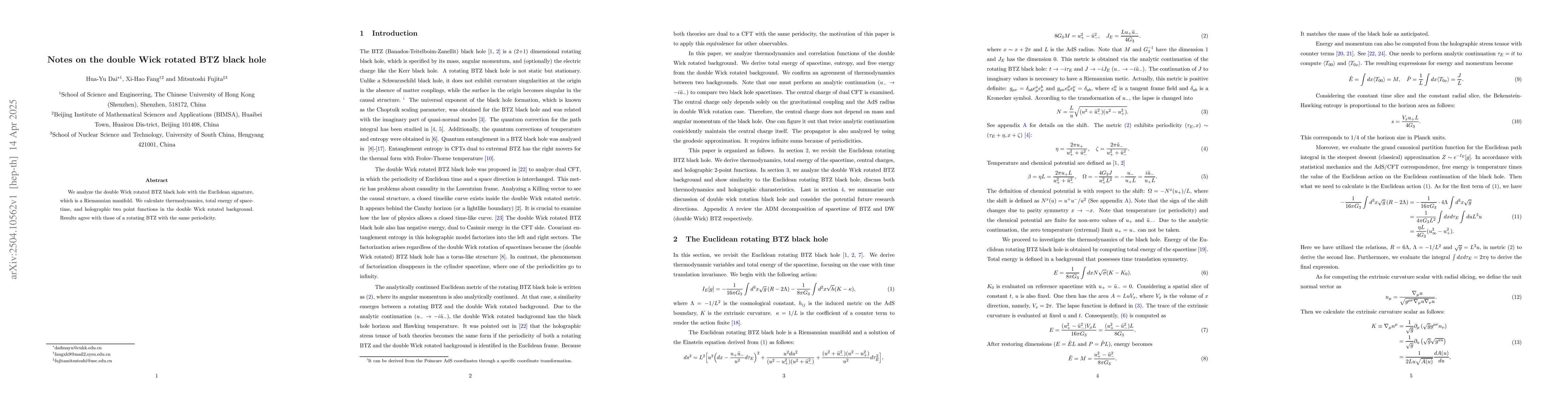 Thumbnail for Notes on the double Wick rotated BTZ black hole