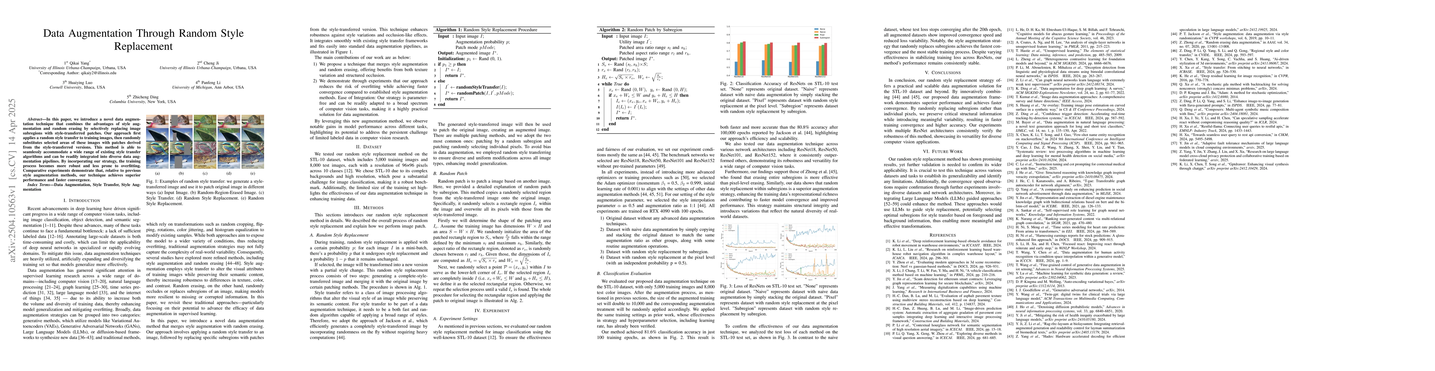 Thumbnail for Data Augmentation Through Random Style Replacement