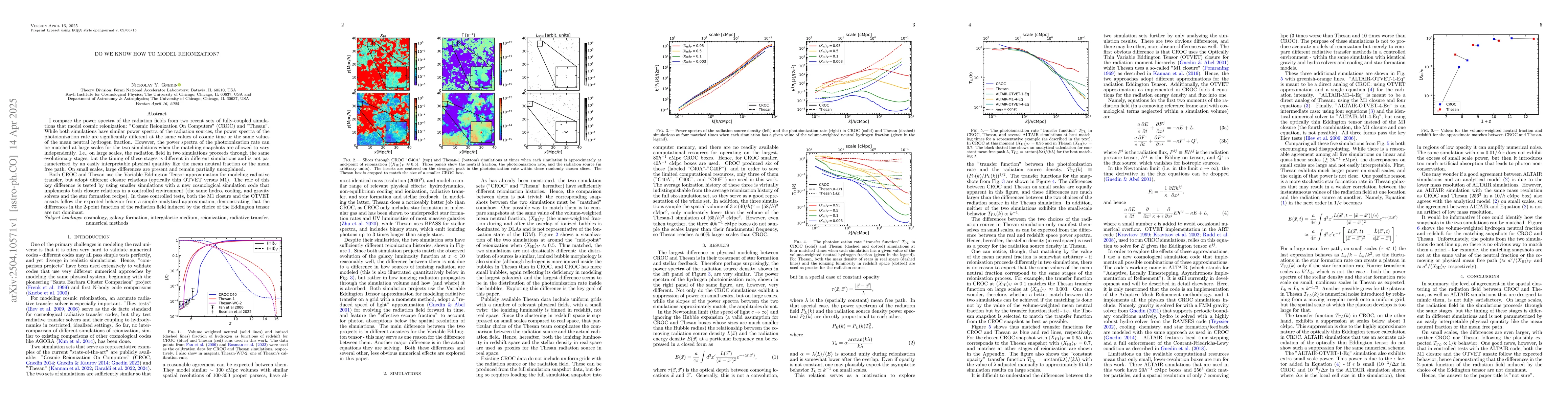 Thumbnail for Do We Know How to Model Reionization?