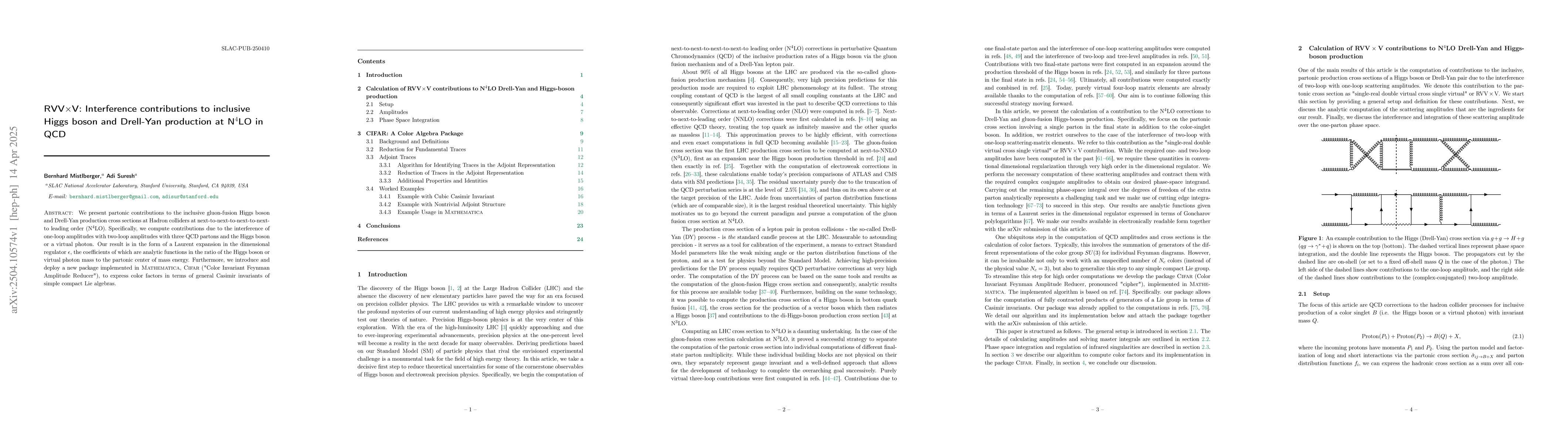 Thumbnail for RVV$\times$V: Interference contributions to inclusive Higgs boson and
  Drell-Yan production at N$^4$LO in QCD