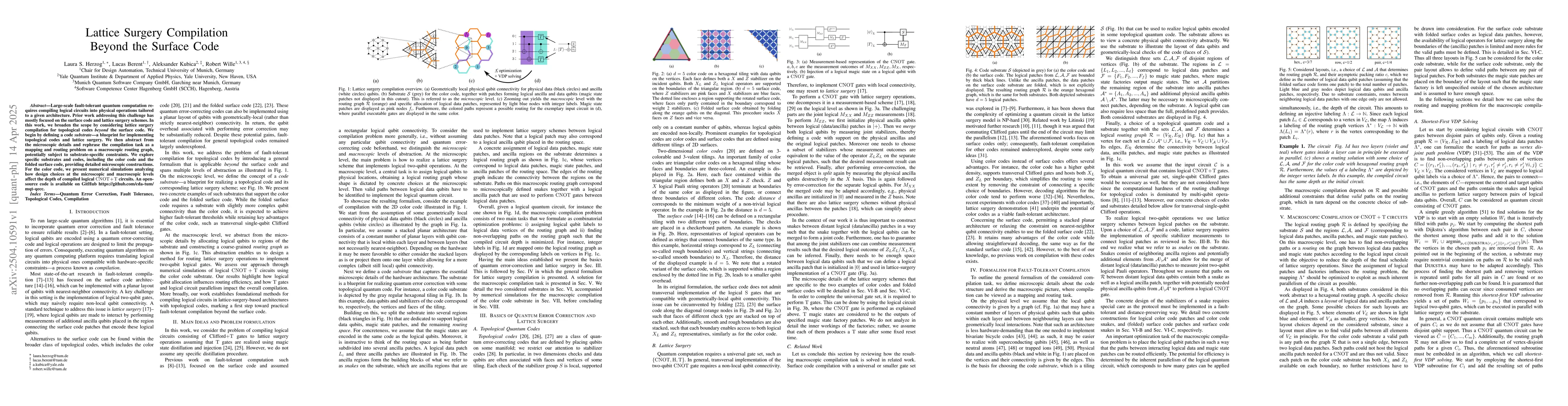 Thumbnail for Lattice Surgery Compilation Beyond the Surface Code