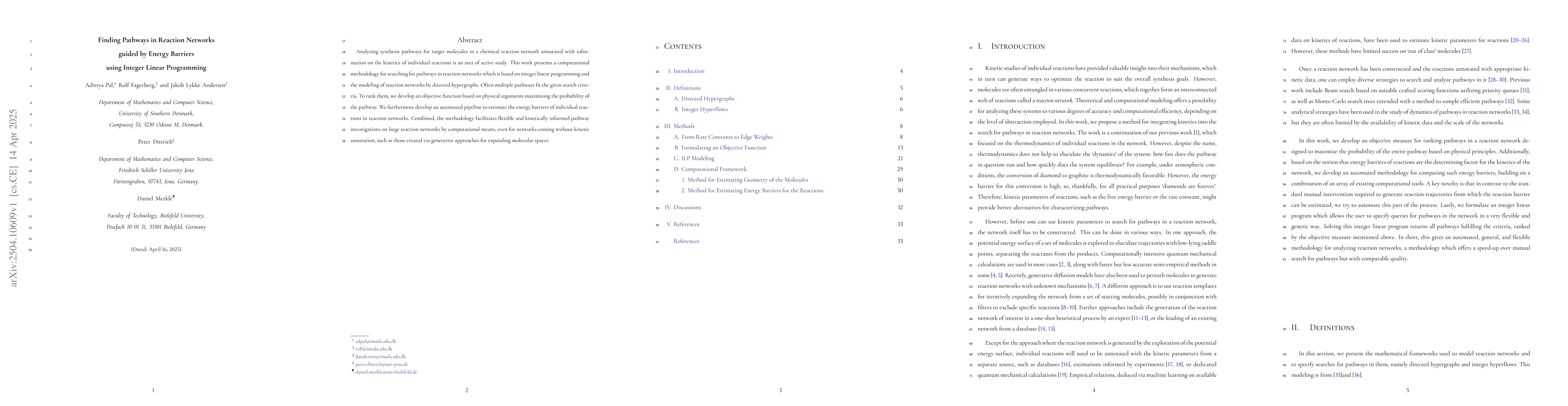 Thumbnail for Finding Pathways in Reaction Networks guided by Energy Barriers using
  Integer Linear Programming