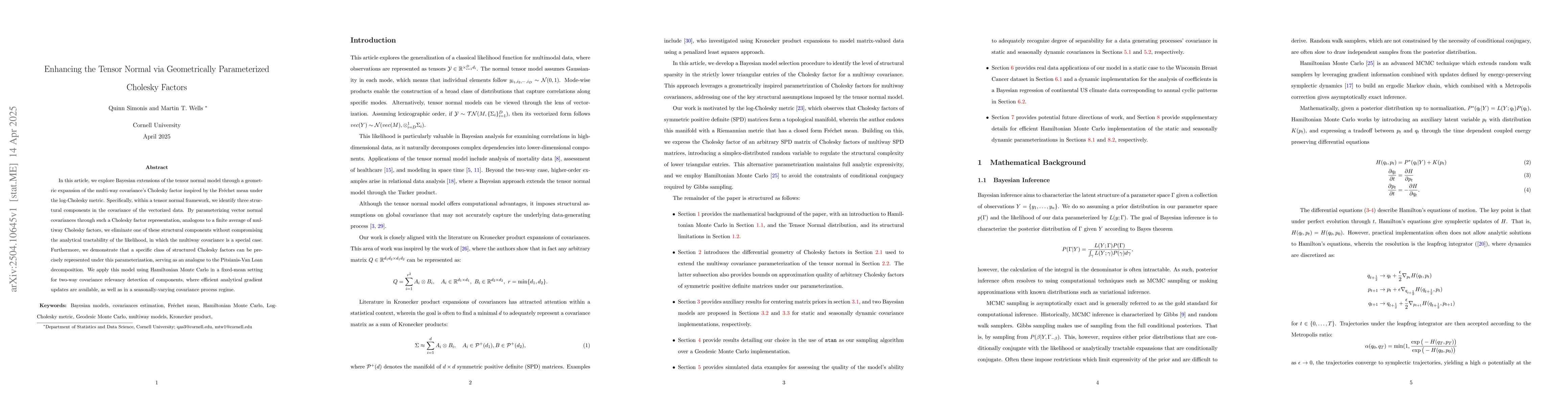 Thumbnail for Enhancing the Tensor Normal via Geometrically Parameterized Cholesky
  Factors