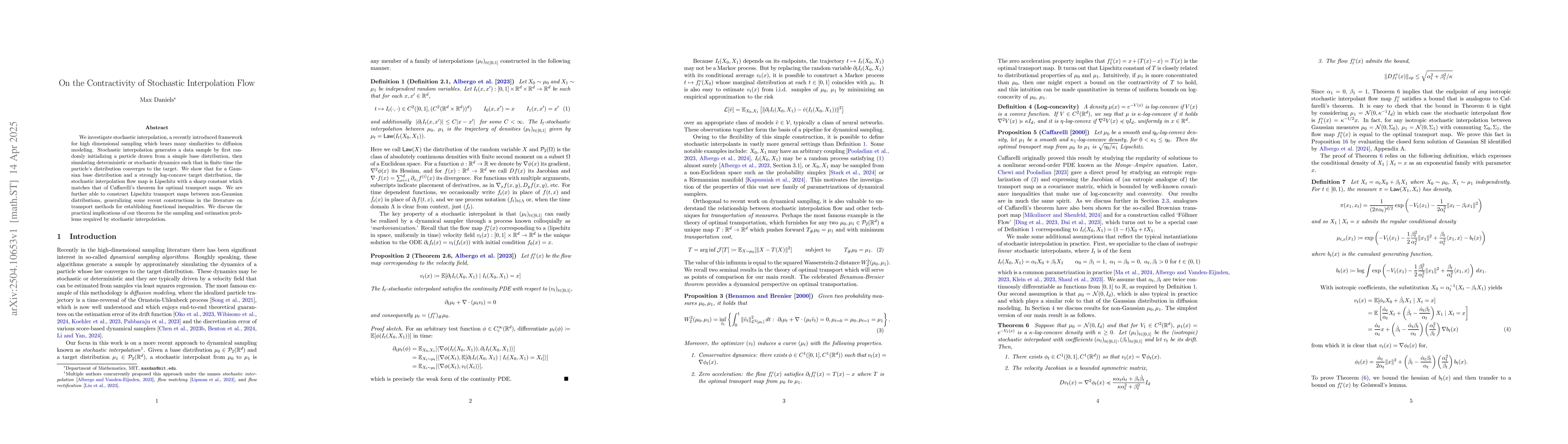 Thumbnail for On the Contractivity of Stochastic Interpolation Flow