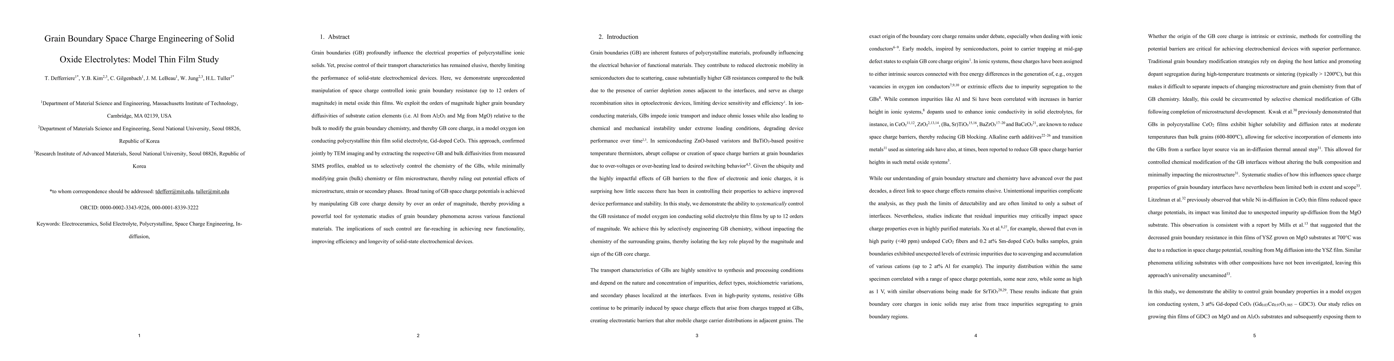 Thumbnail for Grain Boundary Space Charge Engineering of Solid Oxide Electrolytes:
  Model Thin Film Study