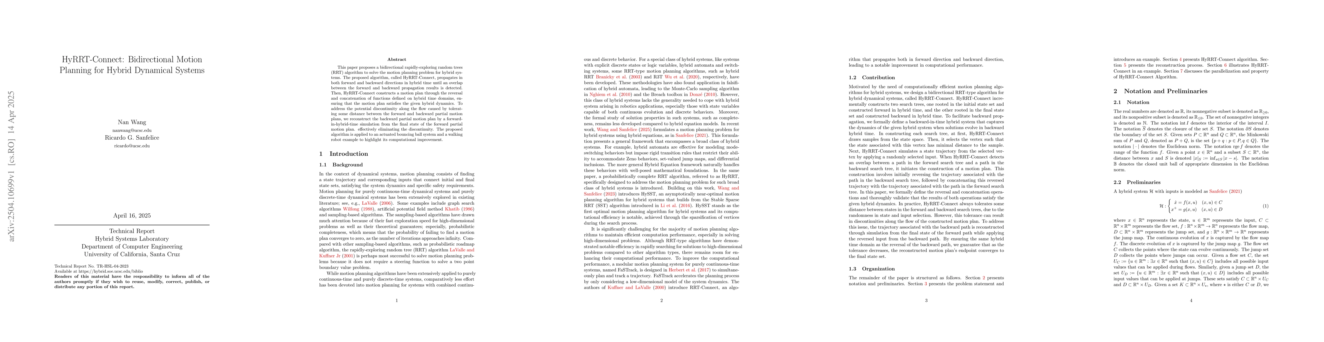 Thumbnail for HyRRT-Connect: Bidirectional Motion Planning for Hybrid Dynamical
  Systems