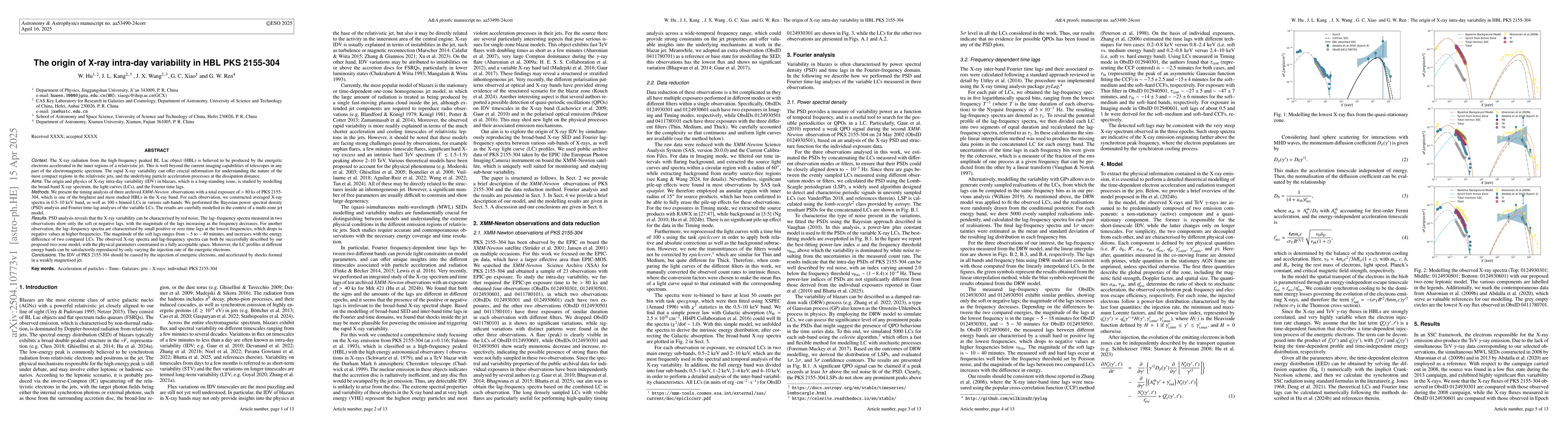 Thumbnail for The origin of X-ray intra-day variability in HBL PKS 2155-304