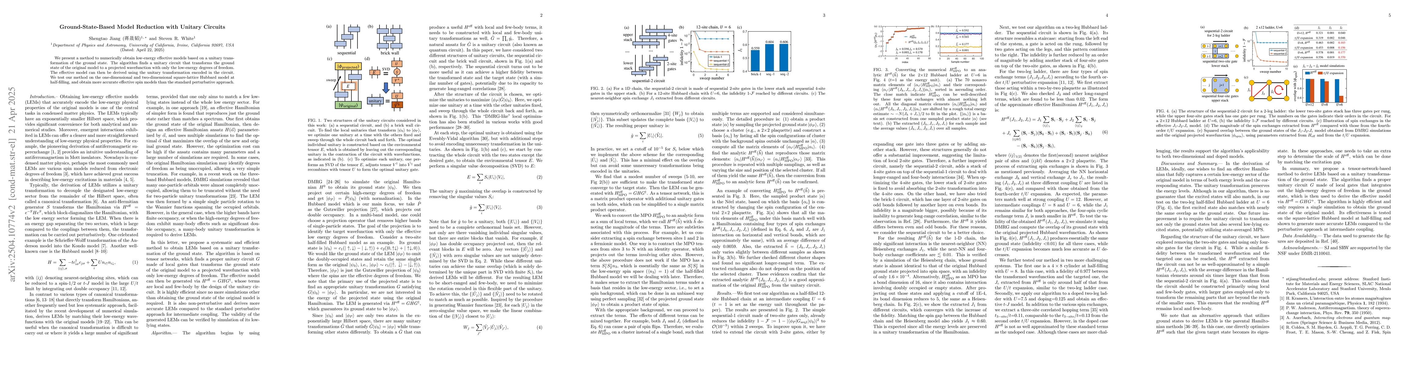 Thumbnail for Ground-State-Based Model Reduction with Unitary Circuits